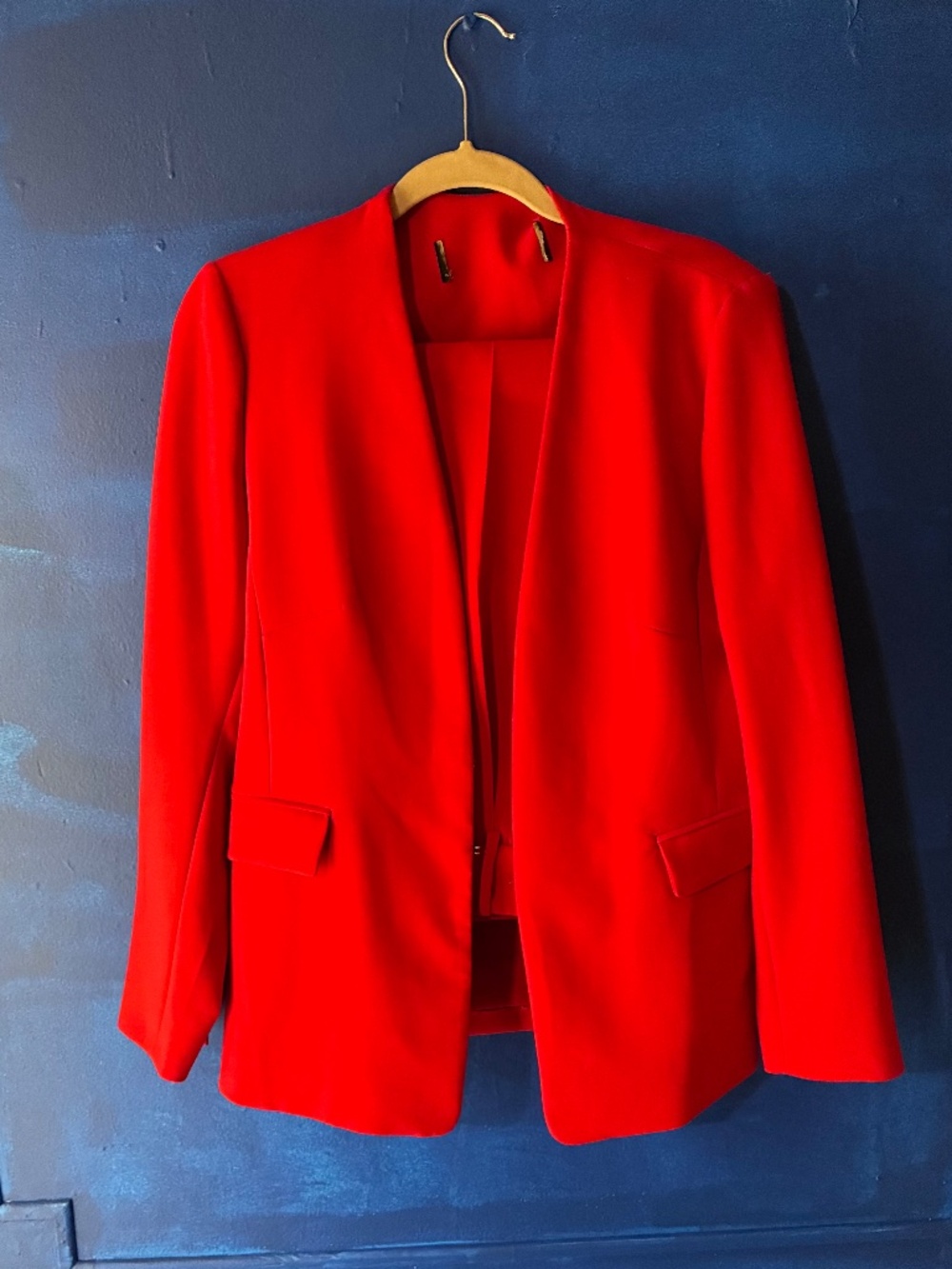 Zara Red Suit Jacket and Pants